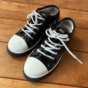 Valentino patent leather sneakers black & white Women's 6.5 (unisex style)